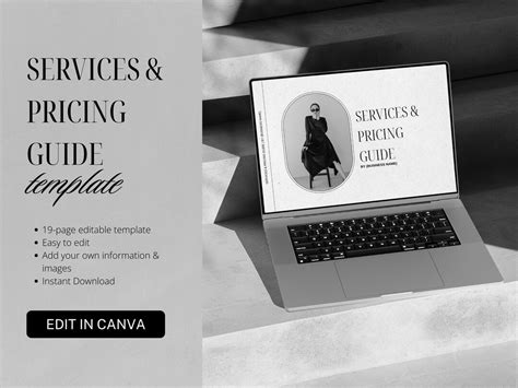 Services And Pricing Guide Template Canva Template Business Etsy