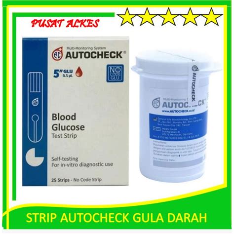 Jual Strip Autocheck Glucose Gula Darah Isi Strip Strip Autocheck