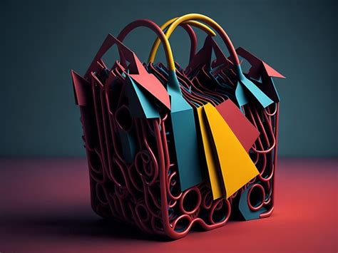 Premium Photo 3d Shopping Bag In Cyber Monday Theme Aigenerated