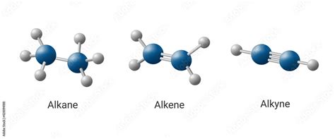 Vetor De Ball And Stick Model Of Hydrocarbons Are Alkane Alkene