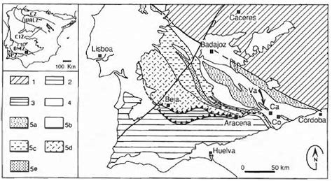 Figure L Geographical And Geological Context Of The Ossa Morena Zone