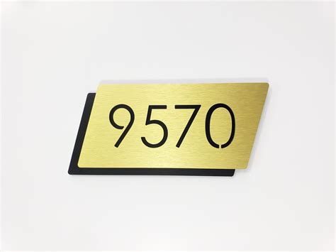 Gold Door Number Sign Apartment Number Plaque Hotel Room Numbers