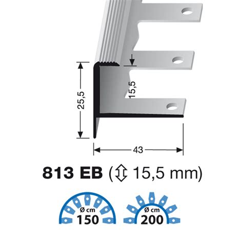 Küberit Alu Treppenkantenprofil Typ 813 Eb 500 Cm Edelstahloptik F2