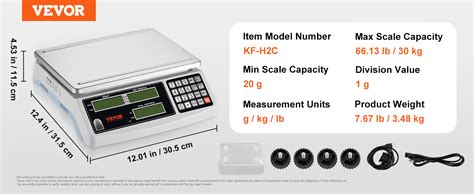 Vevor Industrial Counting Scale Kg X G Digital Scale For Parts