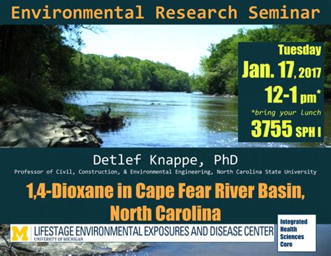 Expired Environmental Research Seminar 1 4 Dioxane In Cape Fear River Basin North Carolina