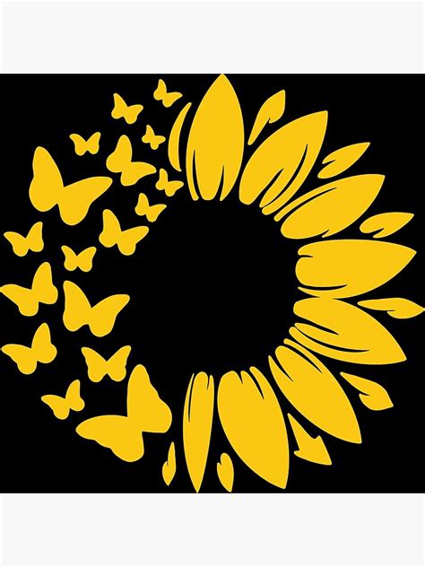 Sunflower Butterfly Poster By Thanaphat Redbubble