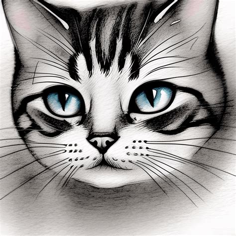 Cute Cat Line Art · Creative Fabrica