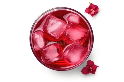 Hibiscus Tea Dry Rose Drink Cold Fruit Red Tea In Transparent Mug