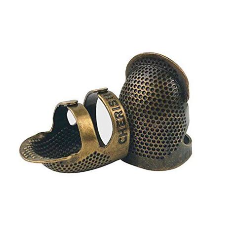 D D Sewing Thimble Finger Protector Adjustable Finger Metal Shield