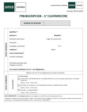 Completable En línea info uned NMERO DE REGISTRO infounedes Fax Email