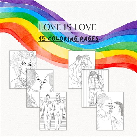 15 Printable Lgbtq Coloring Pages For Adults Pride Adult Coloring Sheets Instant Download Pdf