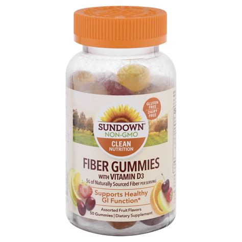 Sundown Non Gmo Fiber Gummies With Vitamin D3 Shop Digestion And Nausea At H E B