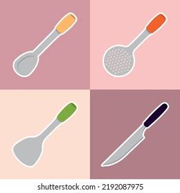 Kitchen Equipment Icons Set Design Stock Vector Royalty Free