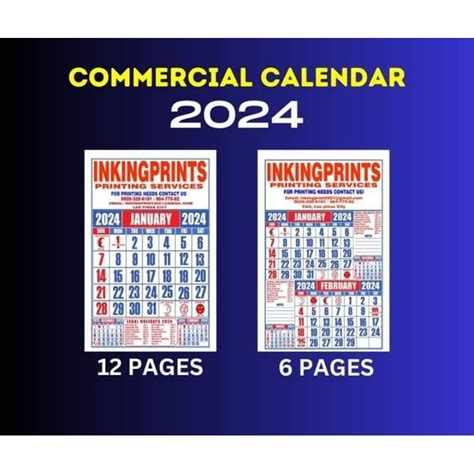 Commercial Calendar Personalized Calendar 2024 Shopee Philippines