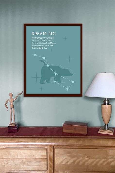 Dream Big Big Dipper Kids Printable Wall Art Teal Decorate Your