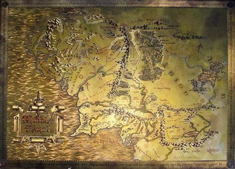 Carte De La Terre Du Milieu Le Hobbit Et Le Seigneur Des Anneaux 69cm