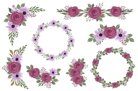 Premium Vector Pink Rose Watercolor Frame