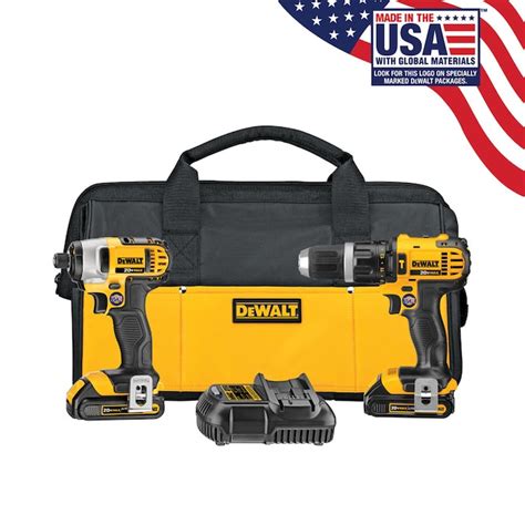 DEWALT 2-Tool 20-Volt Max Power Tool Combo Kit with Soft Case (Charger ...