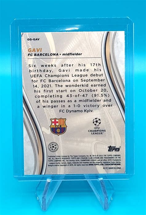 2022 23 STADIUM CLUB CHROME UEFA GLIMPSES OF GOLD REFRACTOR GAVI