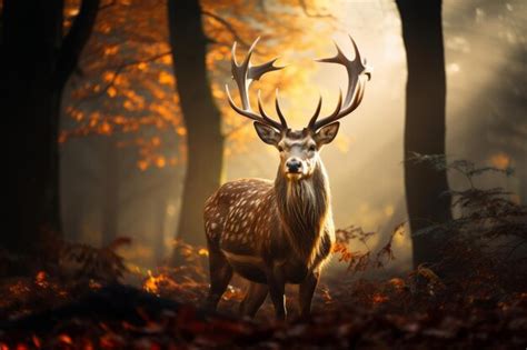 Premium Ai Image Deer In The Autumn Forest