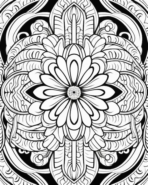 Intricate Coloring Page Designed For Adults Premium Ai Generated Image