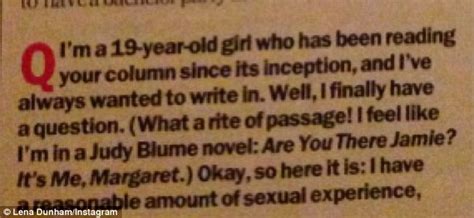 Lena Dunham Posts Letter She Wrote To Sex Advice Column Aged Asking For Etiquette Advice