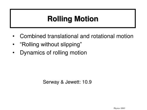 PPT - Rolling Motion PowerPoint Presentation, free download - ID:408460