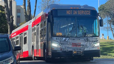 San Francisco Muni 2015 New Flyer Xcelsior Xde60 6537 On Route 38 Geary