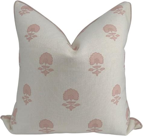 Jillien Harbor Lauderdale Pink Blockprint Pillow Cover