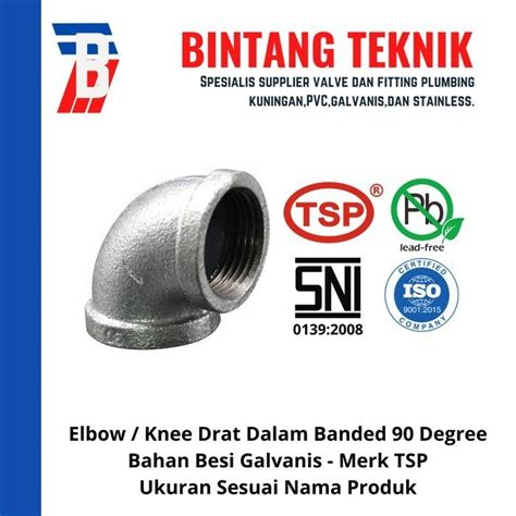 Elbow Knee 1 1 2 Inch Besi Galvanis TSP 90 Derajat Lazada Indonesia