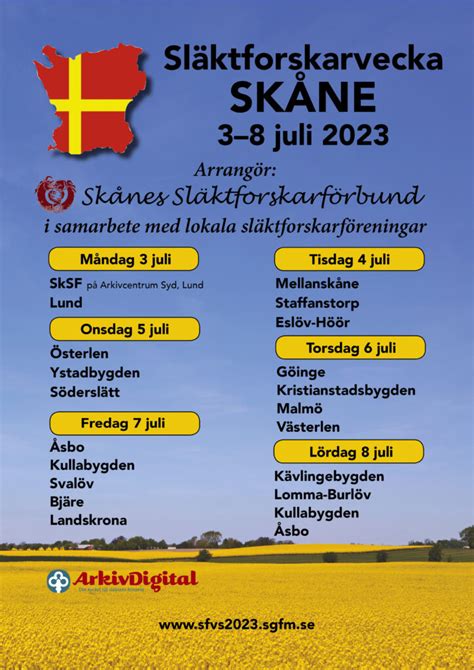 Veckoannons Släktforskarvecka Skåne 2023