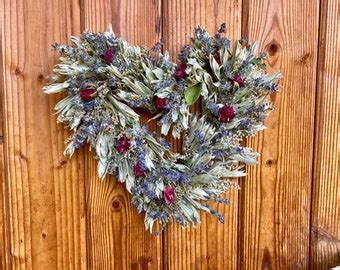 Heart Wood Bead Valentines Wreath Lambs Ear Eucalyptus Etsy