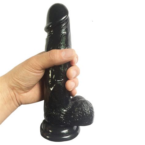 Suction Cup Black Dildo Realistic Feel Sex Toy Anal Inch The