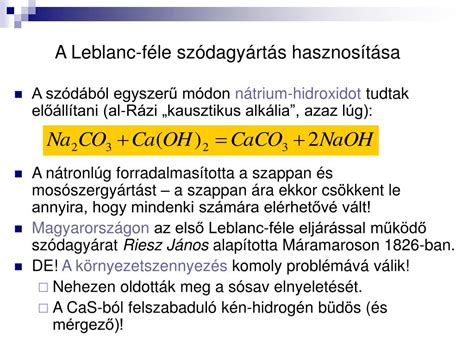 PPT A szervetlen vegyipar kialakulása és fejlődése a szükségletek és