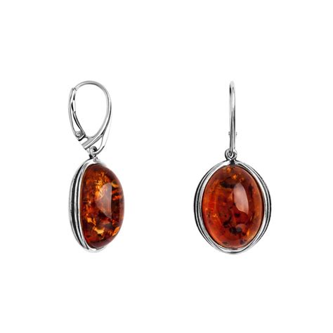 Kolczyki z bursztynem koniakowym Amber Collection Wyjątkowe