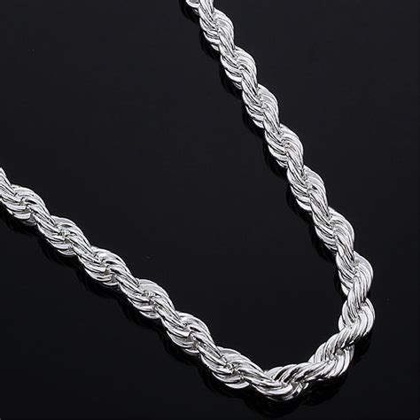 Satın alın 16 24 Women Men 4mm Diamond Cut Twisted Rope Chain Necklace