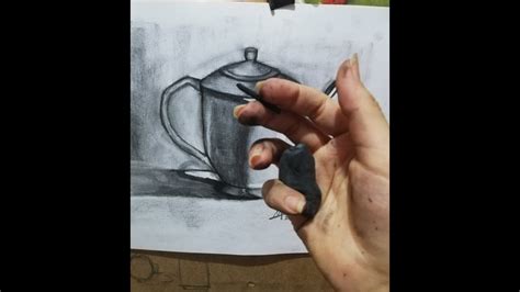 Drawing Charcoal For Beginners تعلم رسم الطبيعه الصامته بالفحم Youtube