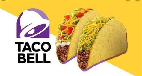 Two Taco Bell Burritos On A Yellow And White Background