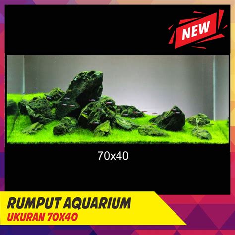 Jual Rumput Sintetis Aquarium 70x40 Alas Rumput Aquarium Hiasan