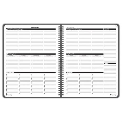 Planner Pads Undated Spiral Bound Organizer Black Ink Style Executive Size