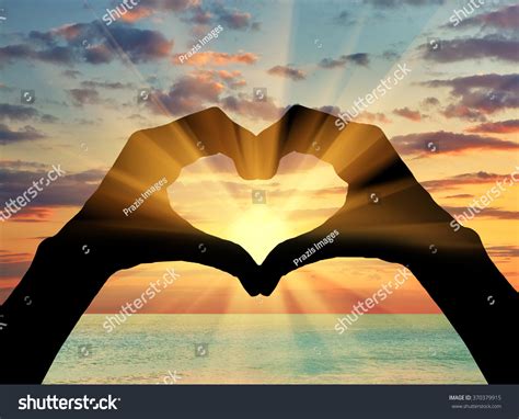 Concept Feelings Emotions Silhouette Heart Gesture Stock Photo