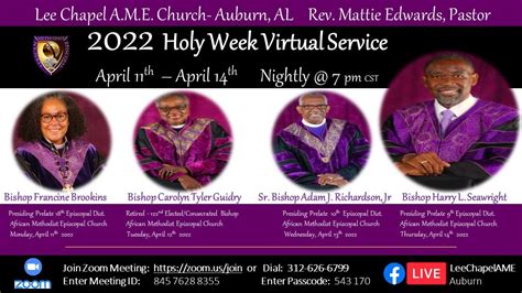 Holy Week Service 2022 Lee Chapel Amec Guest Preacher Bishop Harry L