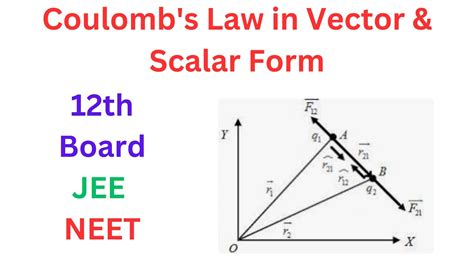 Coulombs Law In Vector Form Coulombs Law Class 12 Jee Neet Class 12 Youtube