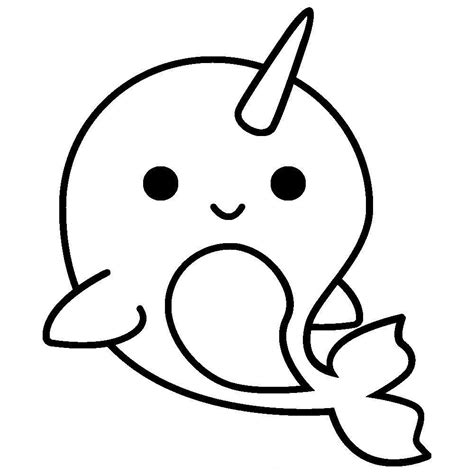 Cute Fat Narwhal Coloring Pages Coloring Pages