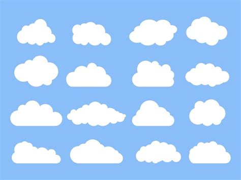 Ilustraci N De Vector De La Colecci N De Nubes Sobre Fondo Azul