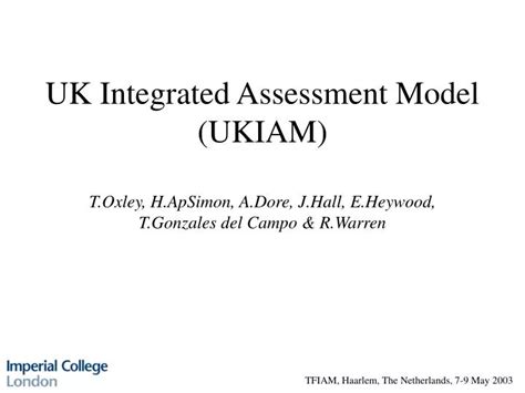 PPT UK Integrated Assessment Model UKIAM PowerPoint Presentation