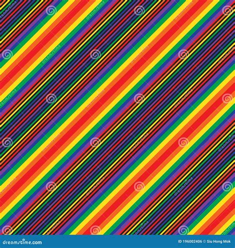 Rainbow Stripe Seamless Pattern Background In Diagonal Style Stock Vector Illustration Of