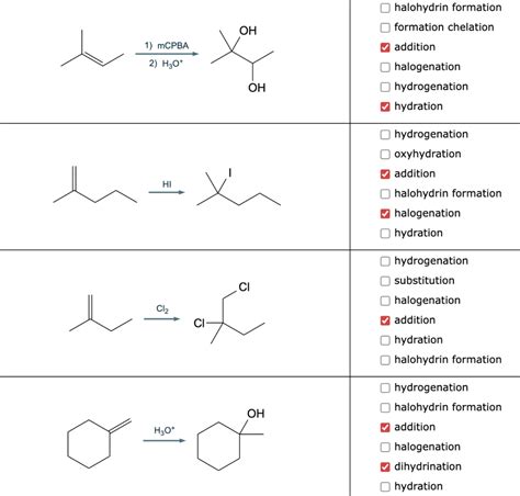 Solved Halohydrin Formation Formation Chelation Addition