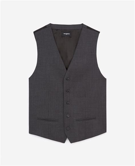 Dark Gray Suit Vest With Micro Motif The Kooples