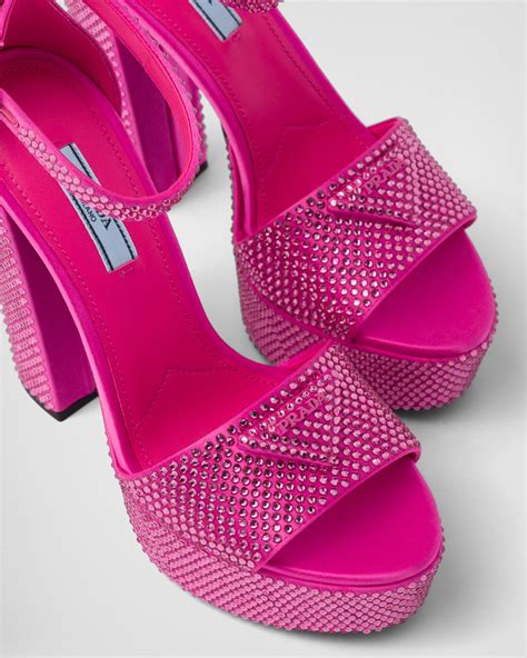 Top Imagen Prada Crystal Platform Sandals Abzlocal Mx